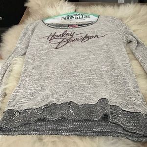 Harley Davidson distressed lightwgt sweatshirt.